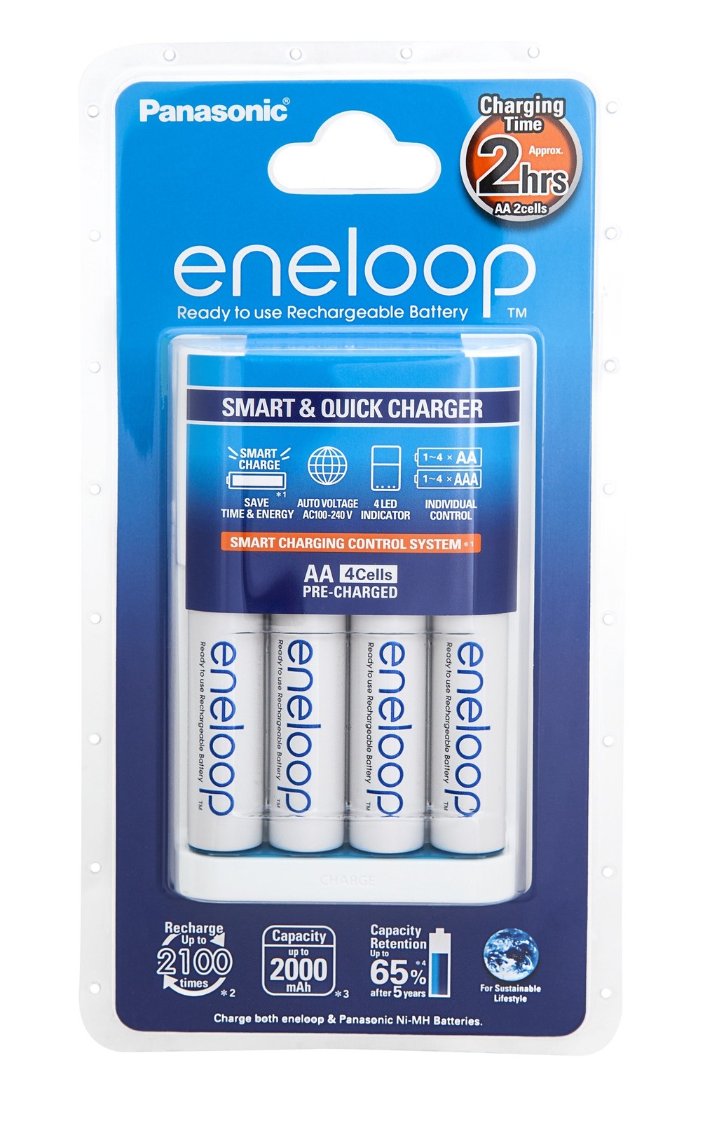 Panasonic Eneloop Quick Charger 4 Aa Batteries