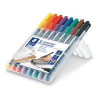Staedtler Lumocolor® 318 Permanent Markers - Fine - Wallet of 8 Assorted Colours