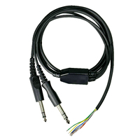 Pilot Communications Replacement GA Headset Main Lead with Straight Cord, Dual GA Plugs - Mono Only