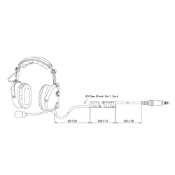 Stealth FAH 900H Carbon Fibre Aviation Headset - Coiled Cord - U-174 Helicopter Plug