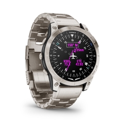 Garmin D2 Mach 1, Black, Brushed Titanium with Titanium Band