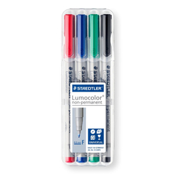 Staedtler Lumocolor® 316 Non-Permanent Markers - Fine - Wallet of 4 Assorted Colours
