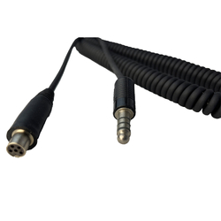 David Clark H10-60 Cord Assembly 5ft Coil Cord U-174 Helicopter Plug