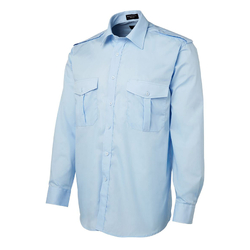 JB's Wear Blue Mens Epaulette Shirt - Long Sleeve - Size 4X Large