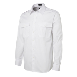 JB's Wear White Mens Epaulette Shirt - Long Sleeve - Size 4X Large