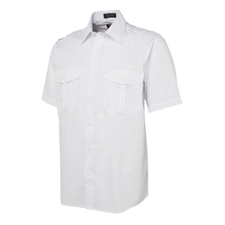 JB's Wear White Mens Epaulette Shirt - Short Sleeve - Size XXXX Large