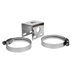 Bull Bar Antenna Bracket Polished with Dual Hose Clamps