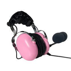 Stealth FAH 200CP Childs Pink Aviation Headset - Straight Cord - Dual GA Plugs