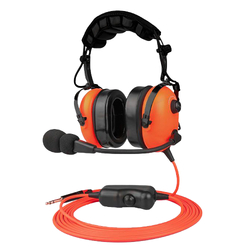 Stealth FAH 400G Ground Crew Headset (Orange) - Straight Cord - Single 1/4 inch Plug