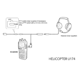Pilot Communications Helicopter Headset Adapter for Icom IC-A15/A6/A24 Radios / OPC-499