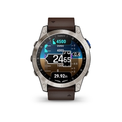 Garmin D2 Mach 1, Black, Brushed Titanium with Leather Band