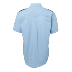 JB's Wear Blue Mens Epaulette Shirt - Short Sleeve - Size 4X Large