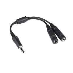 Stealth Headset Adapter - Dual GA Plugs to Single U-174 Helicopter Plug