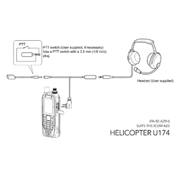 Pilot Communications Helicopter Headset Adapter for Icom IC-A16/A25 Radios