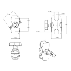 RAM® C Size Short Double Socket Arm for 1.5" Balls