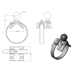 RAM® Large Strap Hose Clamp Mount with Round Plate for Beechcraft Aircraft