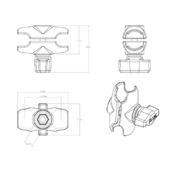 RAM® Short Double Socket Arm for 1" Balls
