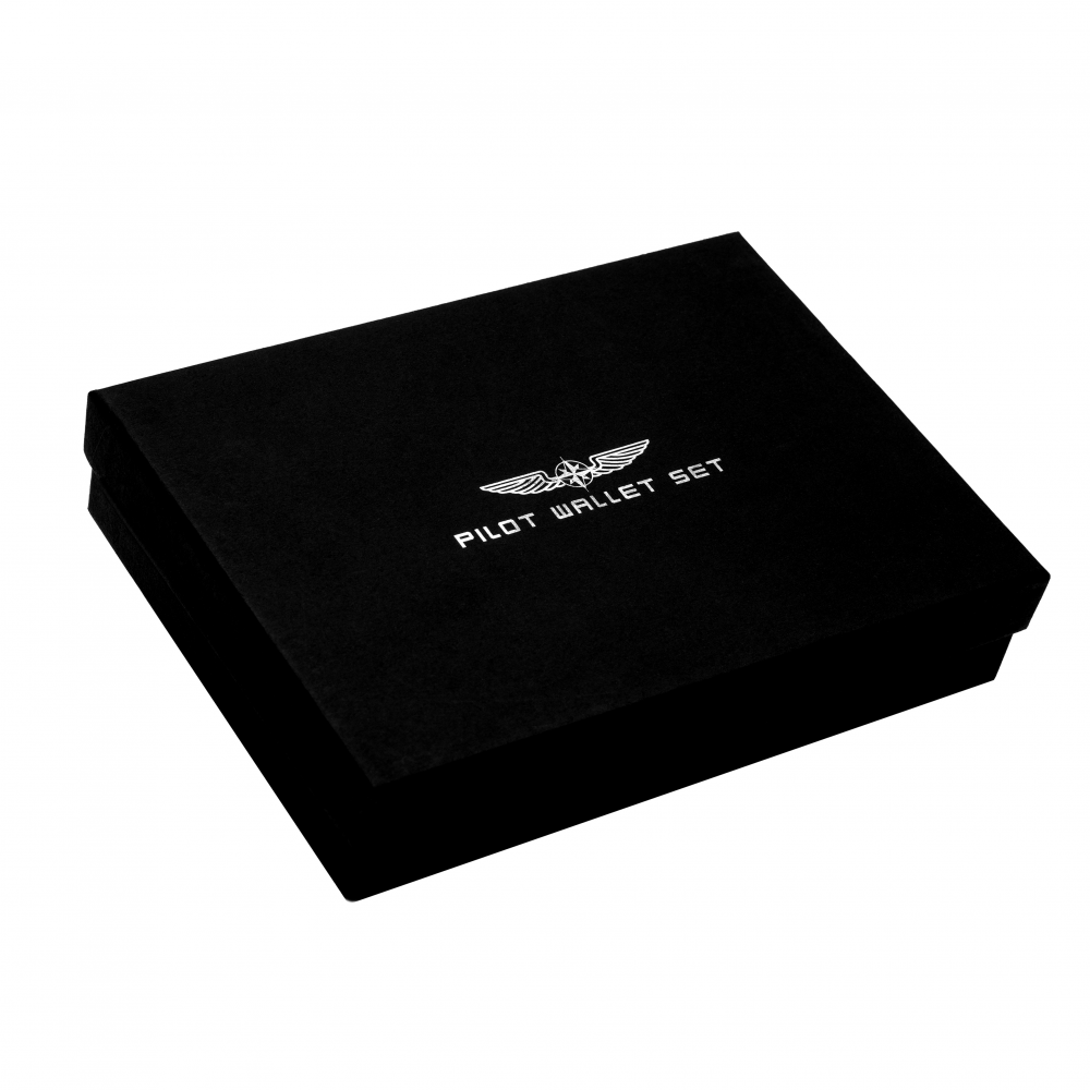 Design4pilots - Set Stylo Et Pince à Billets Avec Porte-clés - Cuir éco-responsable - Idée Cadeau Aviateur/pilote