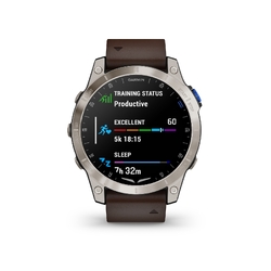 Garmin D2 Mach 1, Black, Brushed Titanium with Leather Band