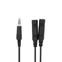 Stealth Headset Adapter - Dual GA Plugs to Single U-174 Helicopter Plug