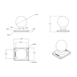 RAM® 'C' Size 1.5" Ball Adapter with AMPS Plate to Suit Garmin AERA GPS