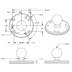 RAM® Adapter - Round 1" Ball