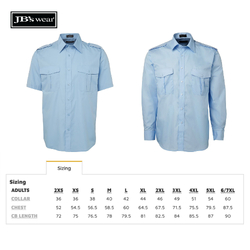 JB's Wear Blue Mens Epaulette Shirt - Short Sleeve - Size 4X Large