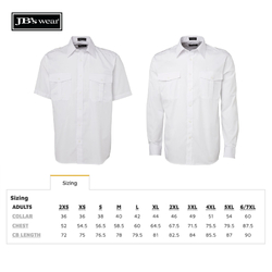JB's Wear White Mens Epaulette Shirt - Short Sleeve - Size XXXX Large