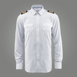 LIFT Aviation FLEXTECH Pilot Shirt Long Sleeve - White with Eyelet (Small)