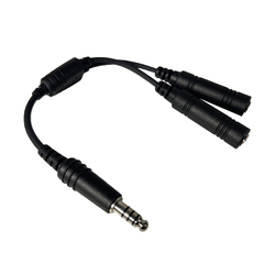 Stealth Headset Adapter - Dual GA Plugs to Single U-174 Helicopter Plug