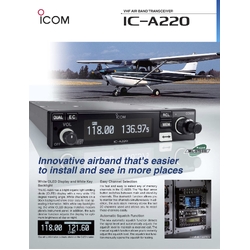 Icom IC-A220 Airband VHF Panel Mount Transceiver 8 Watt(PEP) TSO Version