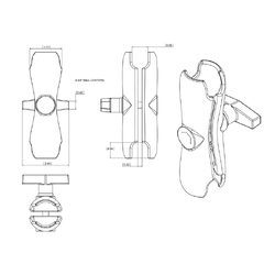 RAM® C Size Medium Double Socket Arm for 1.5" Balls