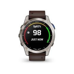 Garmin D2 Mach 1, Black, Brushed Titanium with Leather Band