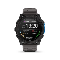 Garmin D2 Mach 2 Aviator Smartwatch, 51mm Carbon Grey Titanium with Titanium Band