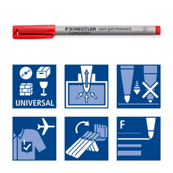 Staedtler Lumocolor® 316 Non-Permanent Markers - Fine - Wallet of 8 Assorted Colours