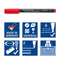 Staedtler Lumocolor® 318 Permanent Markers - Fine - Wallet of 6 Assorted Colours