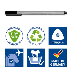 Staedtler triplus® Fineliner Black 2 Pack