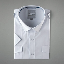 LIFT Aviation FLEXTECH Pilot Shirt Short Sleeve - White with Eyelet (Small)