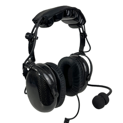 Stealth FAH 900H Carbon Fibre Aviation Headset - Coiled Cord - U-174 Helicopter Plug