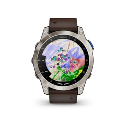 Garmin D2 Mach 1, Black, Brushed Titanium with Leather Band