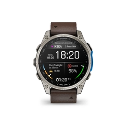 Garmin D2 Mach 2 Aviator Smartwatch, 47mm Bare Titanium with Leather Band