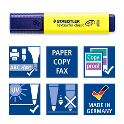 Staedtler Textsurfer® 364 Classic Highlighters - Wallet of 4 Assorted Colours