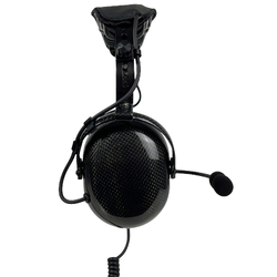 Stealth FAH 900H Carbon Fibre Aviation Headset - Coiled Cord - U-174 Helicopter Plug