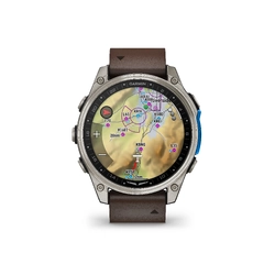 Garmin D2 Mach 2 Aviator Smartwatch, 47mm Bare Titanium with Leather Band