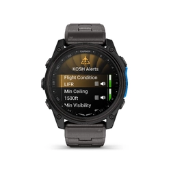 Garmin D2 Mach 2 Aviator Smartwatch, 51mm Carbon Grey Titanium with Titanium Band