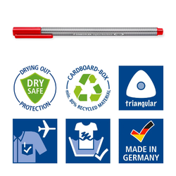 Staedtler triplus® Fineliner Assorted Red/Black/Blue 3 Pack