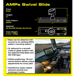 MyGoFlight Jet Mount - AMPs Tilt & Swivel Slide
