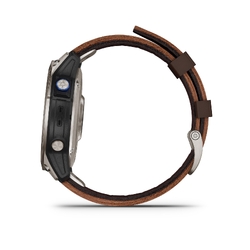 Garmin D2 Mach 1, Black, Brushed Titanium with Leather Band