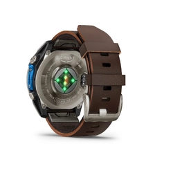 Garmin D2 Mach 2 Aviator Smartwatch, 47mm Bare Titanium with Leather Band