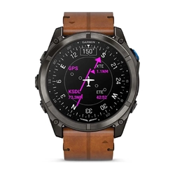 Garmin D2 Mach 2 Pro Aviator Smartwatch, 51mm Inreach & LTE / Satellite with Leather Band